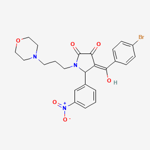 molecular formula C24H24BrN3O6 B5384896 (4E)-4-[(4-bromophenyl)-hydroxymethylidene]-1-(3-morpholin-4-ylpropyl)-5-(3-nitrophenyl)pyrrolidine-2,3-dione 