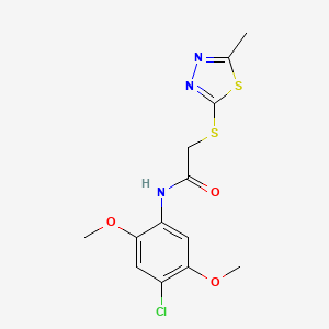 N-(4-chloro-2,5-dimethoxyphenyl)-2-[(5-methyl-1,3,4-thiadiazol-2-yl)sulfanyl]acetamide