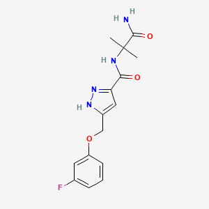 N-(2-amino-1,1-dimethyl-2-oxoethyl)-5-[(3-fluorophenoxy)methyl]-1H-pyrazole-3-carboxamide