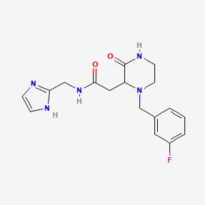 2-[1-(3-fluorobenzyl)-3-oxo-2-piperazinyl]-N-(1H-imidazol-2-ylmethyl)acetamide