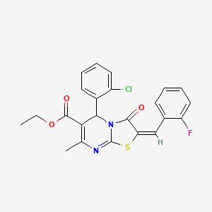 ethyl (2E)-5-(2-chlorophenyl)-2-(2-fluorobenzylidene)-7-methyl-3-oxo-2,3-dihydro-5H-[1,3]thiazolo[3,2-a]pyrimidine-6-carboxylate