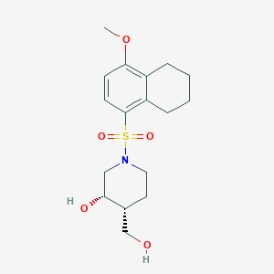 molecular formula C17H25NO5S B5385101 (3S*,4R*)-4-(hydroxymethyl)-1-[(4-methoxy-5,6,7,8-tetrahydro-1-naphthalenyl)sulfonyl]-3-piperidinol 