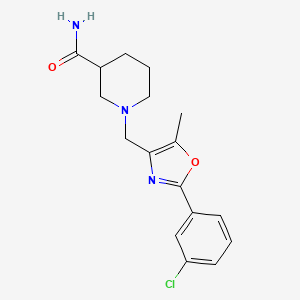 molecular formula C17H20ClN3O2 B5385108 1-{[2-(3-chlorophenyl)-5-methyl-1,3-oxazol-4-yl]methyl}piperidine-3-carboxamide 