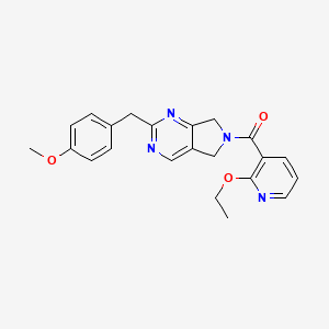 molecular formula C22H22N4O3 B5385152 6-[(2-ethoxypyridin-3-yl)carbonyl]-2-(4-methoxybenzyl)-6,7-dihydro-5H-pyrrolo[3,4-d]pyrimidine 