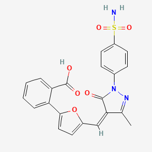 2-[5-({1-[4-(aminosulfonyl)phenyl]-3-methyl-5-oxo-1,5-dihydro-4H-pyrazol-4-ylidene}methyl)-2-furyl]benzoic acid