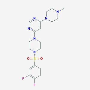 molecular formula C19H24F2N6O2S B5385160 4-{4-[(3,4-difluorophenyl)sulfonyl]-1-piperazinyl}-6-(4-methyl-1-piperazinyl)pyrimidine 