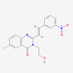 3-(2-hydroxyethyl)-6-iodo-2-[(E)-2-(3-nitrophenyl)ethenyl]quinazolin-4-one