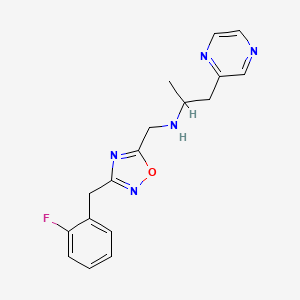 N-{[3-(2-fluorobenzyl)-1,2,4-oxadiazol-5-yl]methyl}-1-(2-pyrazinyl)-2-propanamine