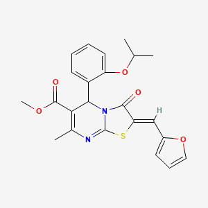 methyl (2Z)-2-(furan-2-ylmethylidene)-7-methyl-3-oxo-5-(2-propan-2-yloxyphenyl)-5H-[1,3]thiazolo[3,2-a]pyrimidine-6-carboxylate