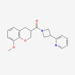 molecular formula C19H20N2O3 B5385209 2-{1-[(8-methoxy-3,4-dihydro-2H-chromen-3-yl)carbonyl]-3-azetidinyl}pyridine 