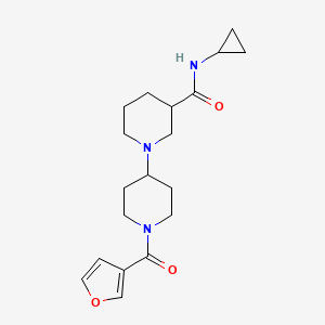 molecular formula C19H27N3O3 B5385223 N-cyclopropyl-1'-(3-furoyl)-1,4'-bipiperidine-3-carboxamide 