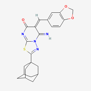 (6E)-2-(1-adamantyl)-6-(1,3-benzodioxol-5-ylmethylidene)-5-imino-[1,3,4]thiadiazolo[3,2-a]pyrimidin-7-one