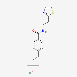 4-(3-hydroxy-3-methylbutyl)-N-[2-(1,3-thiazol-2-yl)ethyl]benzamide