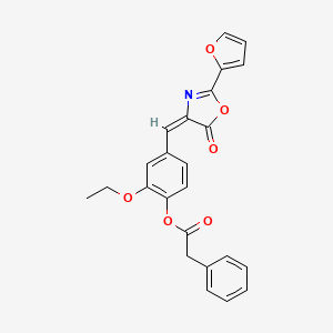 [2-ethoxy-4-[(E)-[2-(furan-2-yl)-5-oxo-1,3-oxazol-4-ylidene]methyl]phenyl] 2-phenylacetate