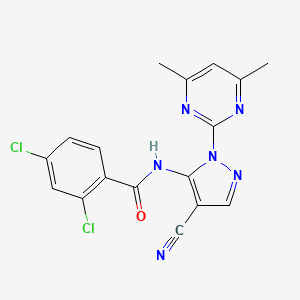 2,4-dichloro-N-[4-cyano-1-(4,6-dimethylpyrimidin-2-yl)-1H-pyrazol-5-yl]benzamide