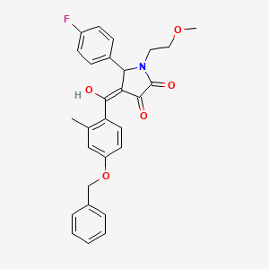 molecular formula C28H26FNO5 B5385303 4-[4-(benzyloxy)-2-methylbenzoyl]-5-(4-fluorophenyl)-3-hydroxy-1-(2-methoxyethyl)-1,5-dihydro-2H-pyrrol-2-one 