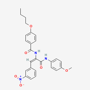 4-butoxy-N-[(E)-3-(4-methoxyanilino)-1-(3-nitrophenyl)-3-oxoprop-1-en-2-yl]benzamide