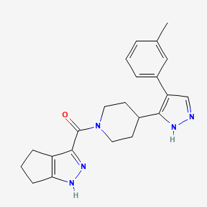 3-({4-[4-(3-methylphenyl)-1H-pyrazol-5-yl]piperidin-1-yl}carbonyl)-1,4,5,6-tetrahydrocyclopenta[c]pyrazole