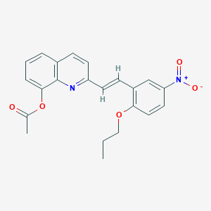 2-[2-(5-nitro-2-propoxyphenyl)vinyl]-8-quinolinyl acetate