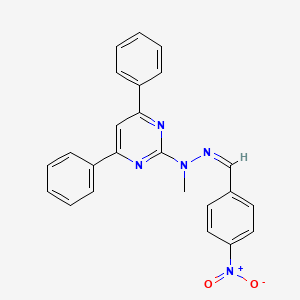 N-methyl-N-[(Z)-(4-nitrophenyl)methylideneamino]-4,6-diphenylpyrimidin-2-amine