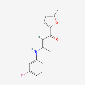 molecular formula C15H14FNO2 B5385375 (E)-3-(3-fluoroanilino)-1-(5-methylfuran-2-yl)but-2-en-1-one 