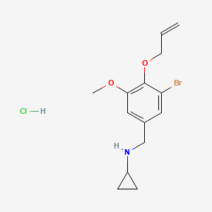 N-[(3-bromo-5-methoxy-4-prop-2-enoxyphenyl)methyl]cyclopropanamine;hydrochloride