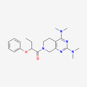 molecular formula C21H29N5O2 B5385398 N,N,N',N'-tetramethyl-7-(2-phenoxybutanoyl)-5,6,7,8-tetrahydropyrido[3,4-d]pyrimidine-2,4-diamine 