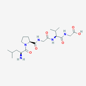 molecular formula C20H35N5O6 B053854 2-[[(2S)-2-[[2-[[(2S)-1-[(2S)-2-amino-4-methylpentanoyl]pyrrolidine-2-carbonyl]amino]acetyl]amino]-3-methylbutanoyl]amino]acetic acid CAS No. 111583-50-7