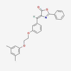 molecular formula C26H23NO4 B5385410 (4Z)-4-[[3-[2-(3,5-dimethylphenoxy)ethoxy]phenyl]methylidene]-2-phenyl-1,3-oxazol-5-one 