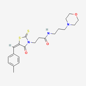 3-[(5E)-5-[(4-methylphenyl)methylidene]-4-oxo-2-sulfanylidene-1,3-thiazolidin-3-yl]-N-(3-morpholin-4-ylpropyl)propanamide