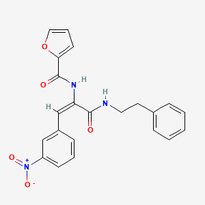 N-[(E)-1-(3-nitrophenyl)-3-oxo-3-(2-phenylethylamino)prop-1-en-2-yl]furan-2-carboxamide