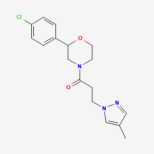 2-(4-chlorophenyl)-4-[3-(4-methyl-1H-pyrazol-1-yl)propanoyl]morpholine