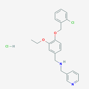 1-[4-[(2-chlorophenyl)methoxy]-3-ethoxyphenyl]-N-(pyridin-3-ylmethyl)methanamine;hydrochloride