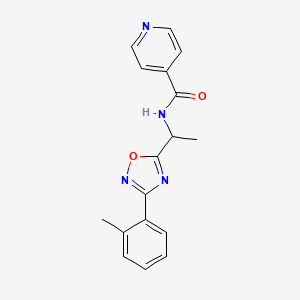 N-{1-[3-(2-methylphenyl)-1,2,4-oxadiazol-5-yl]ethyl}isonicotinamide