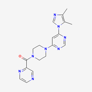 4-(4,5-dimethyl-1H-imidazol-1-yl)-6-[4-(2-pyrazinylcarbonyl)-1-piperazinyl]pyrimidine