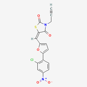 (5E)-5-{[5-(2-chloro-4-nitrophenyl)furan-2-yl]methylidene}-3-(prop-2-yn-1-yl)-1,3-thiazolidine-2,4-dione