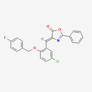 4-{5-chloro-2-[(4-fluorobenzyl)oxy]benzylidene}-2-phenyl-1,3-oxazol-5(4H)-one