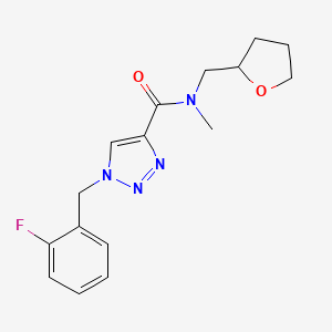 molecular formula C16H19FN4O2 B5385604 1-(2-fluorobenzyl)-N-methyl-N-(tetrahydro-2-furanylmethyl)-1H-1,2,3-triazole-4-carboxamide 