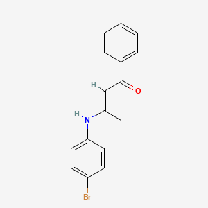 molecular formula C16H14BrNO B5385641 (E)-3-(4-bromoanilino)-1-phenylbut-2-en-1-one 