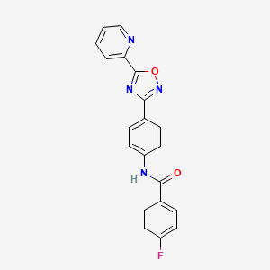 4-fluoro-N-{4-[5-(2-pyridinyl)-1,2,4-oxadiazol-3-yl]phenyl}benzamide