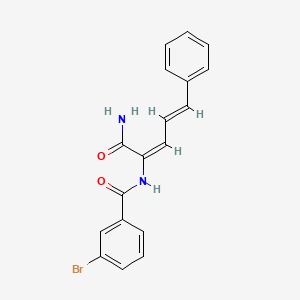 N-[(2E,4E)-1-amino-1-oxo-5-phenylpenta-2,4-dien-2-yl]-3-bromobenzamide