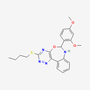 2-[3-(Butylsulfanyl)-6,7-dihydro[1,2,4]triazino[5,6-D][3,1]benzoxazepin-6-YL]-5-methoxyphenyl methyl ether