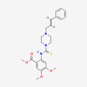 methyl 4,5-dimethoxy-2-({[4-(3-phenyl-2-propen-1-yl)-1-piperazinyl]carbonothioyl}amino)benzoate