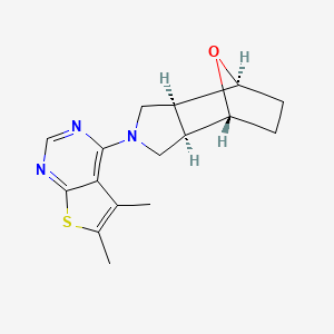 molecular formula C16H19N3OS B5385687 (1R*,2R*,6S*,7S*)-4-(5,6-dimethylthieno[2,3-d]pyrimidin-4-yl)-10-oxa-4-azatricyclo[5.2.1.0~2,6~]decane 