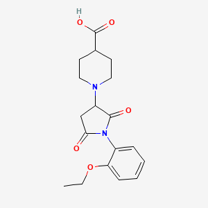 molecular formula C18H22N2O5 B5385703 1-[1-(2-Ethoxyphenyl)-2,5-dioxopyrrolidin-3-yl]piperidine-4-carboxylic acid 