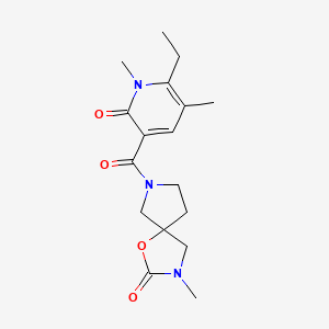 molecular formula C17H23N3O4 B5385726 7-[(6-ethyl-1,5-dimethyl-2-oxo-1,2-dihydro-3-pyridinyl)carbonyl]-3-methyl-1-oxa-3,7-diazaspiro[4.4]nonan-2-one 