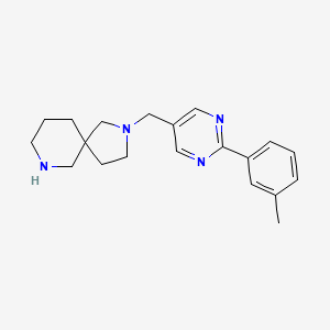 molecular formula C20H26N4 B5385734 2-{[2-(3-methylphenyl)-5-pyrimidinyl]methyl}-2,7-diazaspiro[4.5]decane dihydrochloride 