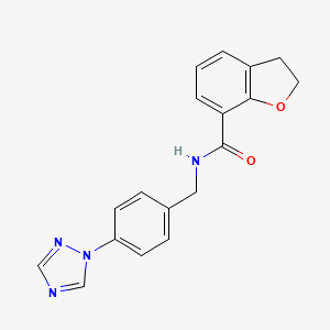 molecular formula C18H16N4O2 B5385740 N-[4-(1H-1,2,4-triazol-1-yl)benzyl]-2,3-dihydro-1-benzofuran-7-carboxamide 