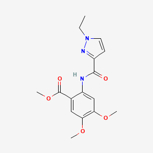 molecular formula C16H19N3O5 B5385768 methyl 2-{[(1-ethyl-1H-pyrazol-3-yl)carbonyl]amino}-4,5-dimethoxybenzoate 