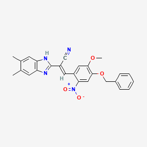 molecular formula C26H22N4O4 B5385802 (2E)-3-[4-(benzyloxy)-5-methoxy-2-nitrophenyl]-2-(5,6-dimethyl-1H-benzimidazol-2-yl)prop-2-enenitrile 